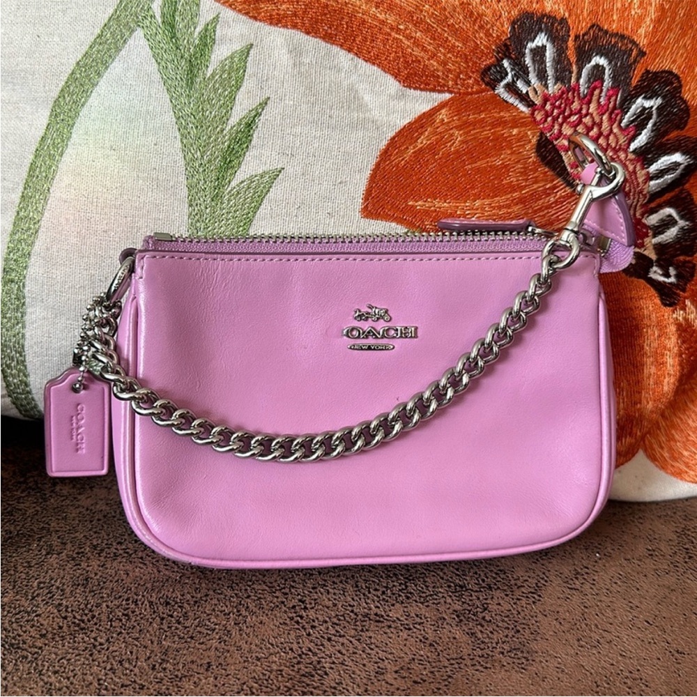 COACH NOLITA 64791 PURPLE’ish PINK ADJUSTABLE CHAIN STRAP LEATHER MINI B…